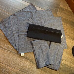 Williams-Sonoma herringbone /black napkins set of 6